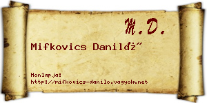 Mifkovics Daniló névjegykártya